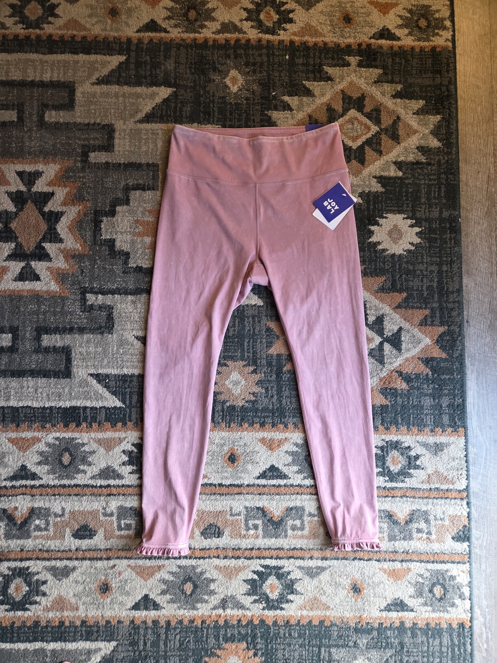 BRAND NEW JoyLab Mauve Pink Girls' High-Waist Ruffle Hem Leggings